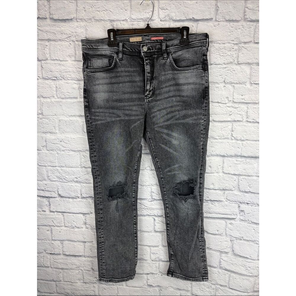 Women’s Gray Distressed High-Rise Jeans
